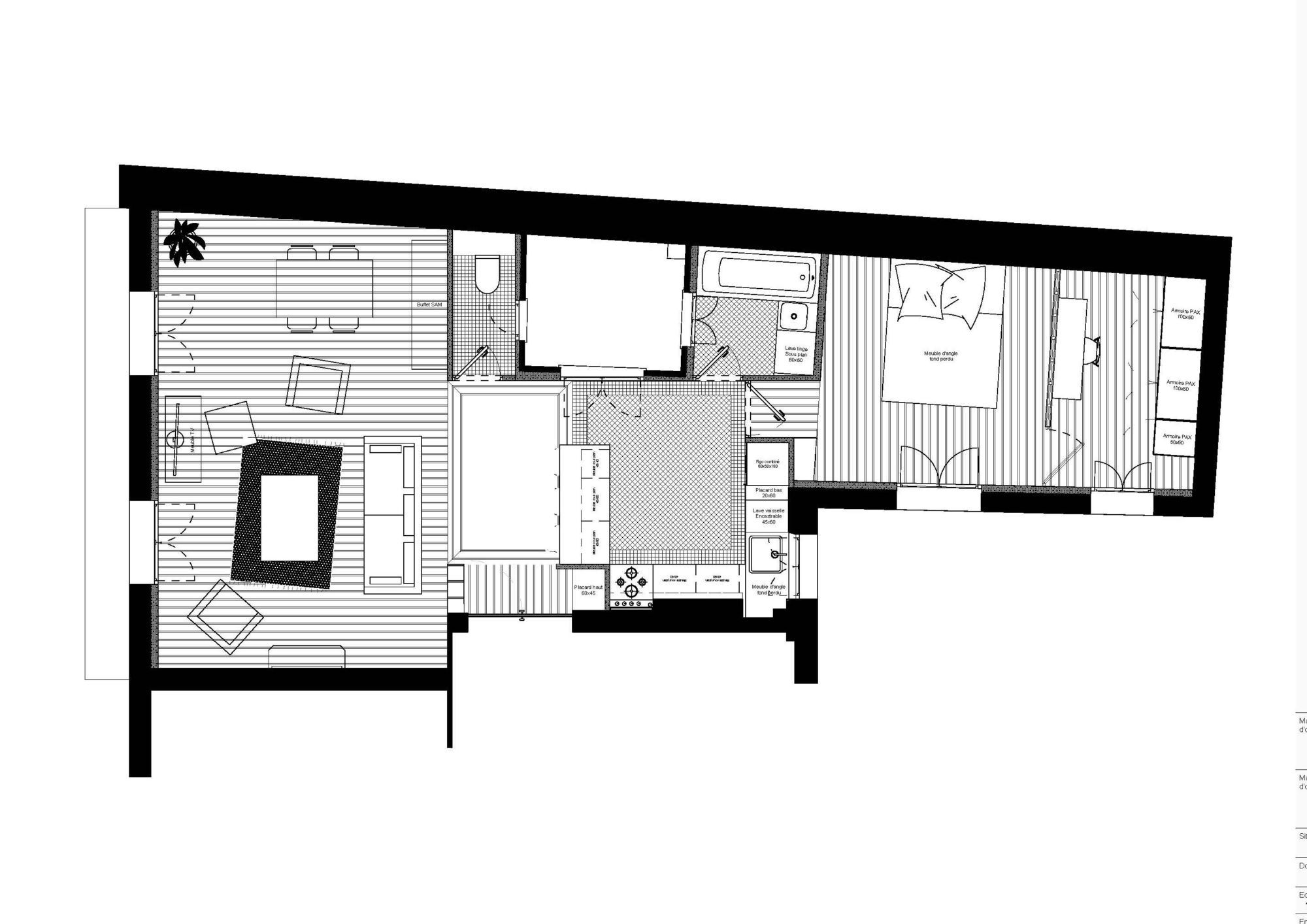 Plan de l'aménagement de l'ensemble de l'appartement