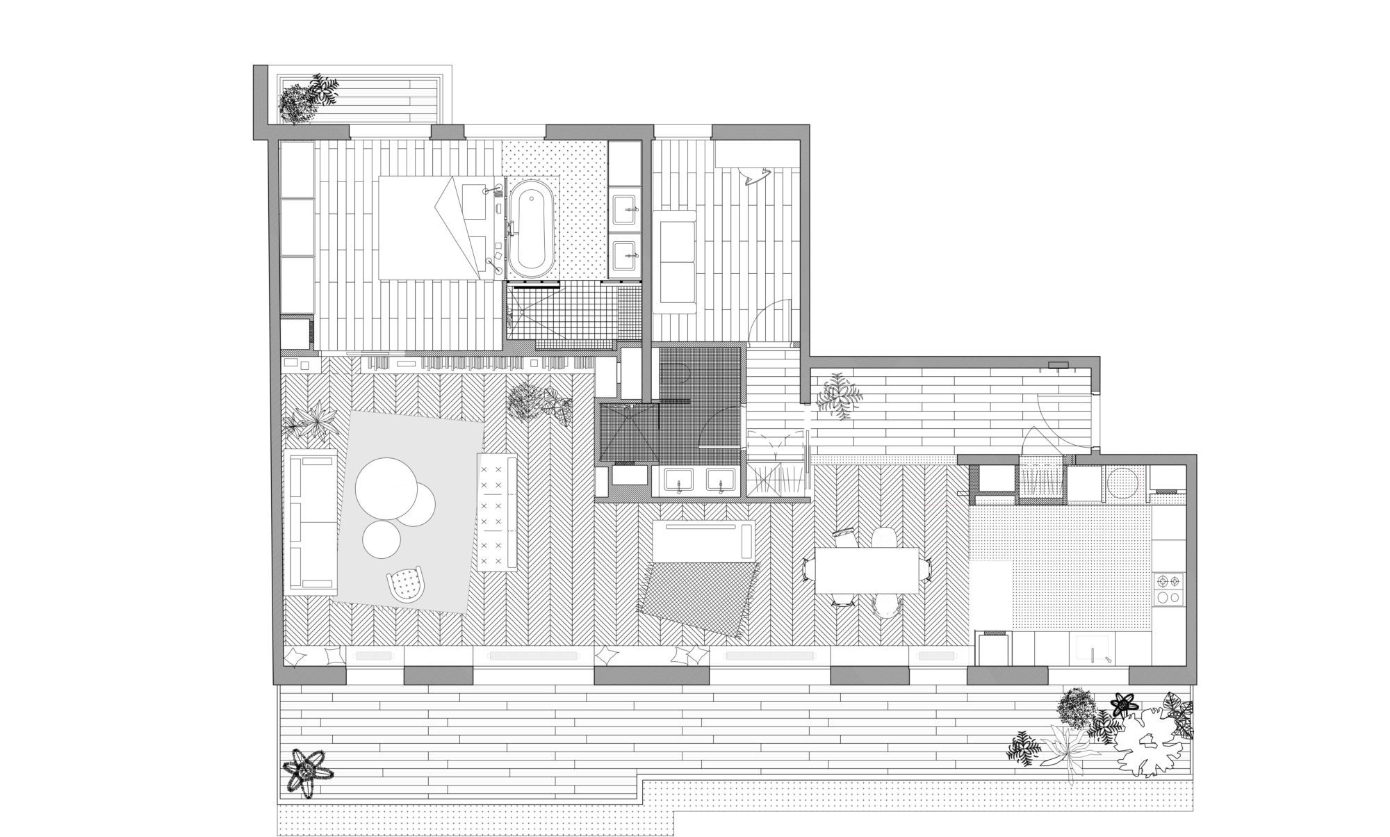 Plan de l'aménagement de l'appartement