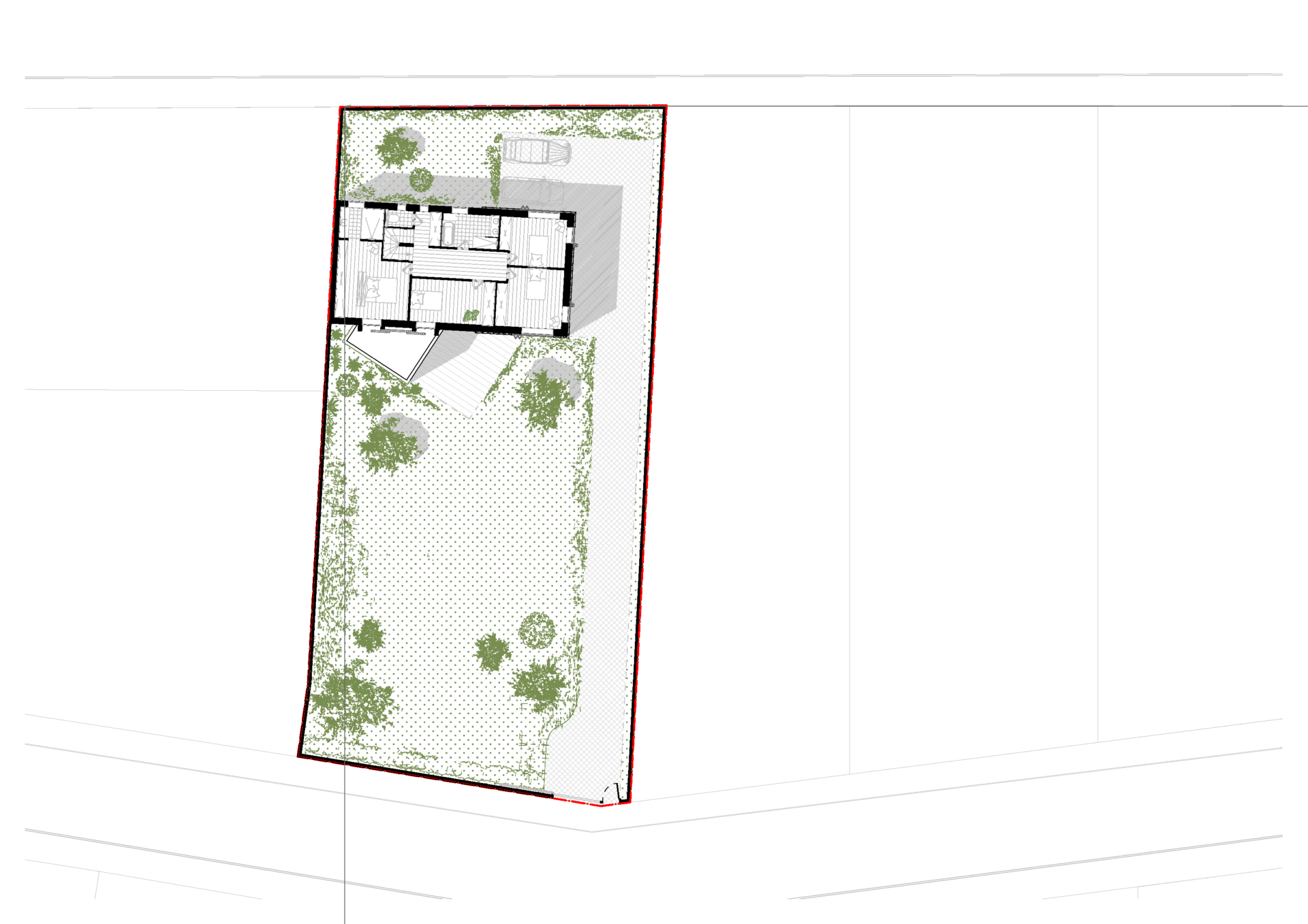 Plan de la parcelle en R+1 soit l'étage