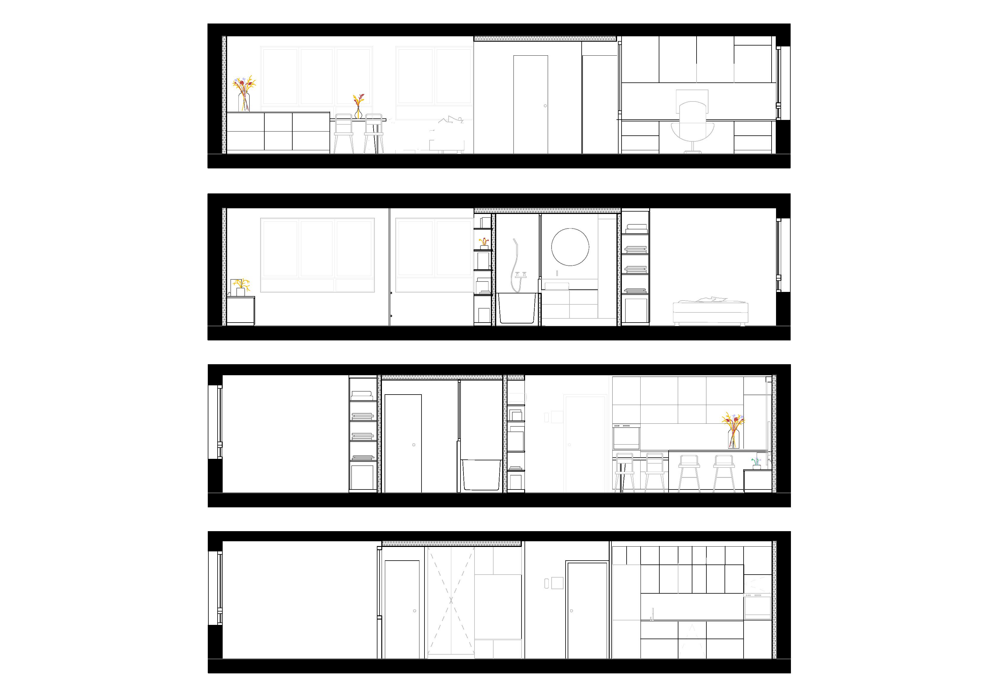 dixheuredix, 10h10, architecture, PANA, elevation, plan, restructuration d'un appartement à Pantin